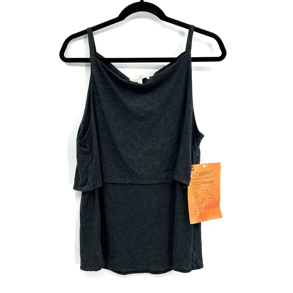 NWT URBAN OUTFITTERS Mouchette Gray Layered Tiered Drape Jersey Tank Top Medium